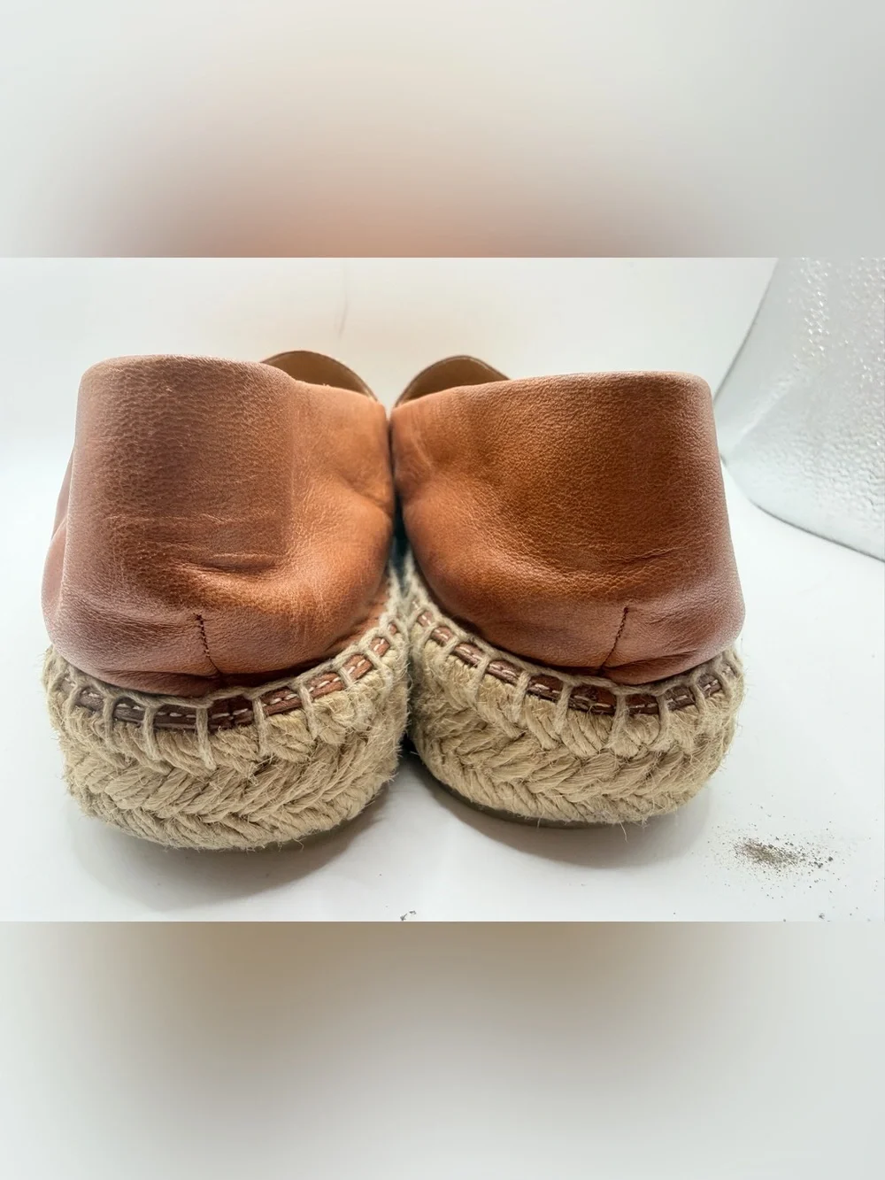 Tory Burch Brown Leather Espadrille Slip-Ons
